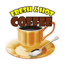 Food Truck Decals Fresh Hot Coffee Restaurant Food Concession Sign Golden