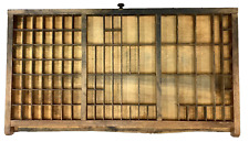 Vintage Wooden Printer Drawer Letterpress Type Set Tray Shadow Box 18 X 32.5
