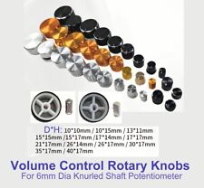 Aluminum Alloy Volume Control Rotary Knobs 6mm Dia Knurled D Shaft Potentiometer