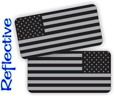 -2- Reflective Black Ops American Flag Hard Hat Helmet Decals Stickers Flags Usa
