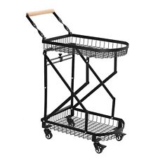 Folding Shopping Cart On Wheels Multifunctional Portable Utility Trolley Cart