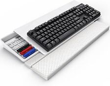 Acrylic Computer Keyboard Stand With Wrist Rest Storage Tray - 3-level White