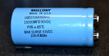 Tested Large Can Screw Terminal Capacitor 15k 15000mfd 50v Dc Mallory