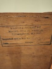 Vintage Wood File Paper Desk Organizer 2 Tier Tray Made In Maine State Prison