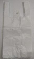 100 White Plastic T-shirt Retail Shopping Grocery Bags Handles Small 6x3x13