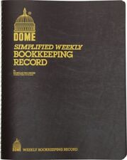 Dome Bookkeeping Record Brown Vinyl Cover 128 Pages 8 12 X 11 Pages 600