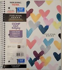 Five Star Notebook College Ruled Pastel Hearts