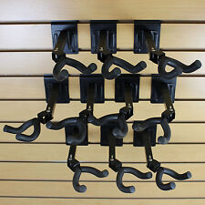 Set Of 10 Guitar Hanger Slatwall Black Steel Foam 3 Oc Adjustable 270 Spacing