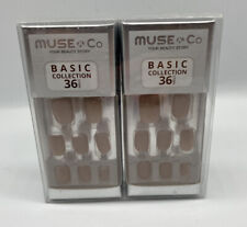 Muse Co Press On Nails Stick On Mauve Purple 2 Pack 36 Nails Each New