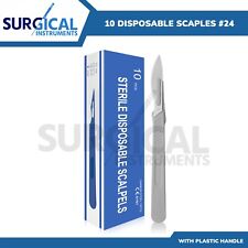 10 Disposable Scalpel 24 Sterile Plastic Handle High-quality