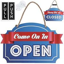 Open Closed Sign For Business Bundle With 2 Suction Cup Pull And Push Sticker