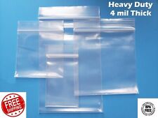 Clear Reclosable Zip Seal 4mil Bags Heavy Duty Plastic 4 Mil Top Lock Baggies