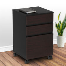 Wood Vertical File Cabinet 3 Drawer Storage Filing Cabinet With Lock For Office