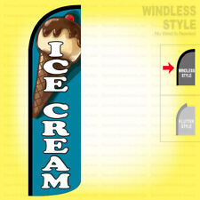 Ice Cream - Windless Swooper Flag 3x11.5 Ft Feather Banner Sign Bq