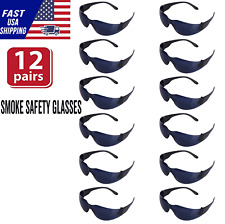 12 Pair Pack Safety Glasses Protective Grey Smoke Lens Sunglasses Work Lot Z87