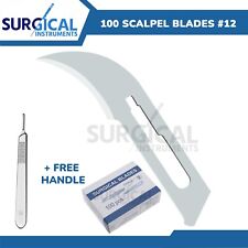 100 Scalpel Blades 12 Surgical Dental Ent Instruments With Free 3 Handle