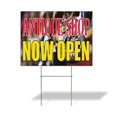 Antique Shop Now Open Outdoor Lawn Decoration Corrugated Plastic Yard Sign