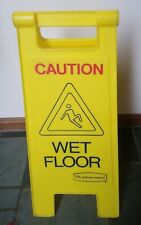 Rubbermaid 611277 Caution Wet Floor 2-sided Floor Sign Yellow Rcp611277yw