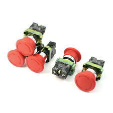 5pcs Nc Spst Latching Action Emergency Stop Push Button Switch 10a 600v