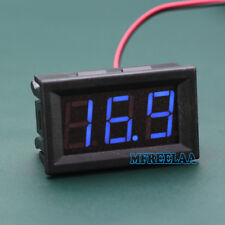 5pcs Mini Dc 5-120v Voltmeter Blue Led Panel 3-digital Display Volt Meter 2-wire