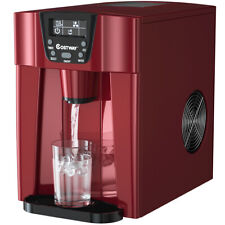 2 In 1 Ice Maker Water Dispenser Countertop 36lbs24h Lcd Display Compact Red