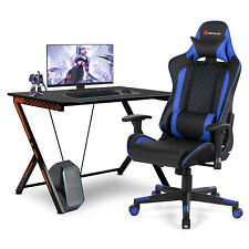 Gaming Desk Chair Set 46 Racing Style Desk W Massage Reclining Swivel Chair