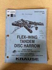 Krause Flex-wing Tandem Disc Harrow Owners Manual With Parts List