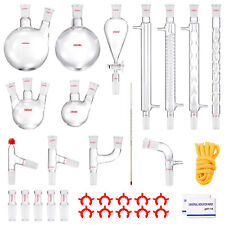 Vevor Lab Glassware Distillation Kit 1000ml 3.3 Boro 32 Pcs Glassware Equipment
