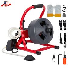 50ft 516 Electric Drain Cleaner Sewer Cleaning Machine W Cutters Gloves