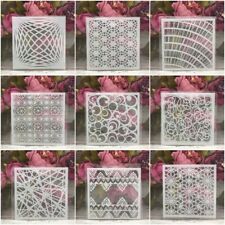9pcs 5inch 3d Circle Lines Texture Diy Layering Stencils For Painting Templates