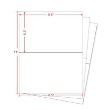 1000 Half Sheet Shipping Labels 8.5x5.5 Self Adhesive 2 Labels Per Sheet