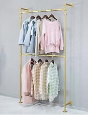Retro Gold Industrial Iron Pipe Wall Mounted Hanging Clothes Rackbar For Closet