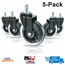 5pcs 3 Inch Heavy Duty Office Chair Caster Pu Swivel Wheels Replacement Us