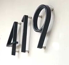 5 Inch Black Modern House Numbers For Exterior Outside Address Floating Metal
