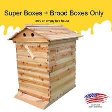 Bee Frames House Super 2-layer Bee Keeping Box House Use For 7pcs Brood Hive Us