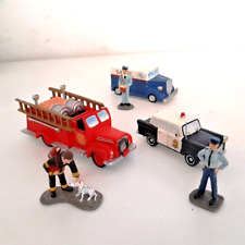 Hawthorne Village Accessories 6pc Set Fire Mail Truck Police Car 14-09121-078