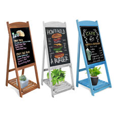 Wooden Folding Chalkboard Easel A Frame Sign Display Stand With Slatted Tray