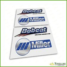 Miller Welder Generator Bobcat Silver Blue Laminated Decals Stickers Set