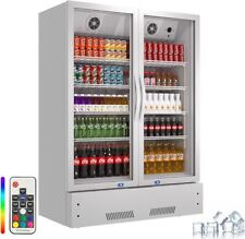 Commercial Refrigerator Glass 2 Doors Merchandiser Display Beverage 17.1 Cu.ft