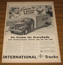 1946 Vintage Ad International Trucks Ice Cream Truck And Billboard