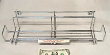Vintage Nos Grocery Store Display Spice Rack Chrome Wire Shelf For Tins Boxes
