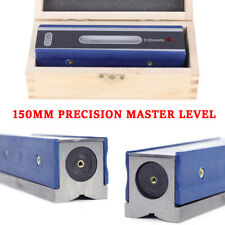 150mm Precision Master Level Machinist Checking Level Gauge 0.02mmm Wood Case
