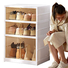 Folding Shoe Rack Storage Cabinet Shoes Organizer Stackable Shelves Display
