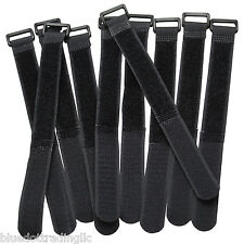 10 Pcs 8 By 34 Black Wrap Cable Ties Wire Cord Straps Reusable Hook Loop Us