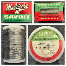 Vintage Nos Savbit Multicore 5-core Copper Loaded Alloy 366 Flux Solder 1 Lb