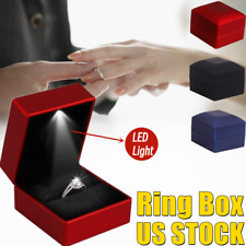 Ring Box Led Light Proposal Engagement Jewelry Case Wedding Classical Gift Box