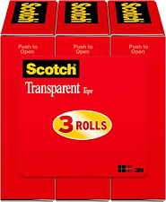 Scotch Transparent Tape 34 In X 1000 In 3 Boxespack 3 Rolls