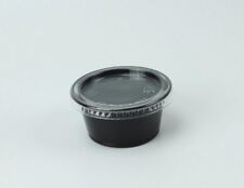 Disposable 2oz Black Plastic Condiment Cups With Lids 50-pack Sample Cup Je...
