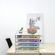 5-tier Letter Tray Office Desk Paper Document Organizer File Trays Stackable
