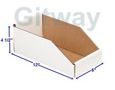 50- 6 X 12 X 4 12 Corrugated Cardboard Open Top Storage Parts Bin Bins Boxes